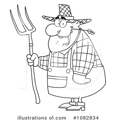 Royalty-Free (RF) Farmer Clipart Illustration by Hit Toon - Stock Sample #1082834