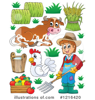 Royalty-Free (RF) Farmer Clipart Illustration by visekart - Stock Sample #1216420