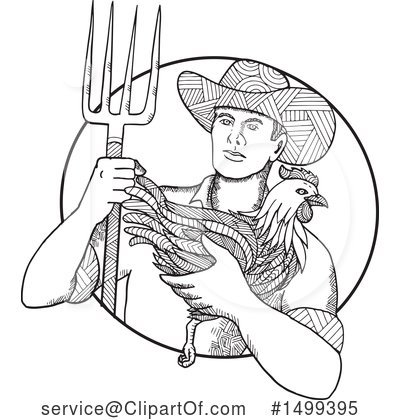 Royalty-Free (RF) Farmer Clipart Illustration by patrimonio - Stock Sample #1499395