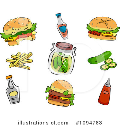 Royalty-Free (RF) Fast Food Clipart Illustration by BNP Design Studio - Stock Sample #1094783
