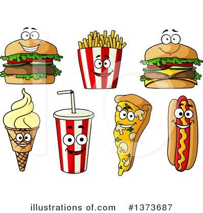 Royalty-Free (RF) Fast Food Clipart Illustration by Vector Tradition SM - Stock Sample #1373687