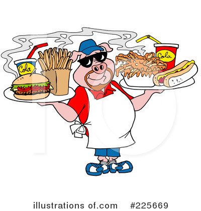 Royalty-Free (RF) Fast Food Clipart Illustration by LaffToon - Stock Sample #225669