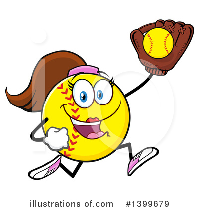 Royalty-Free (RF) Female Softball Clipart Illustration by Hit Toon - Stock Sample #1399679