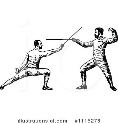 Royalty-Free (RF) Fencing Clipart Illustration by Prawny Vintage - Stock Sample #1115278