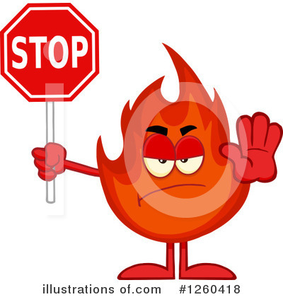 Royalty-Free (RF) Fire Character Clipart Illustration by Hit Toon - Stock Sample #1260418