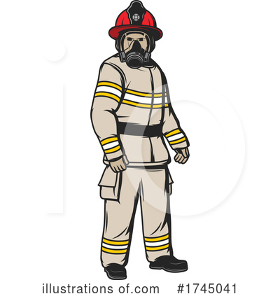 Firefighter Clipart #1745041 by Vector Tradition SM