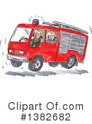 Fire Truck Clipart #1382682 by patrimonio
