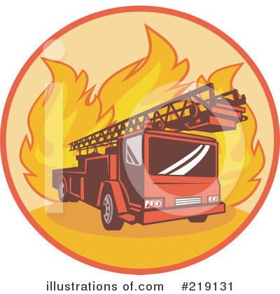 Royalty-Free (RF) Fire Truck Clipart Illustration by patrimonio - Stock Sample #219131