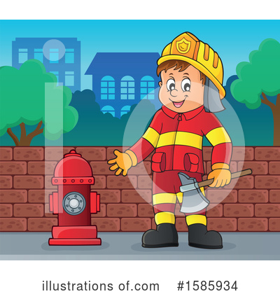 Royalty-Free (RF) Firefighter Clipart Illustration by visekart - Stock Sample #1585934