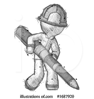 Royalty-Free (RF) Firefighter Clipart Illustration by Leo Blanchette - Stock Sample #1687920