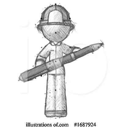 Royalty-Free (RF) Firefighter Clipart Illustration by Leo Blanchette - Stock Sample #1687924