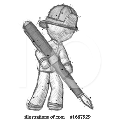 Royalty-Free (RF) Firefighter Clipart Illustration by Leo Blanchette - Stock Sample #1687929