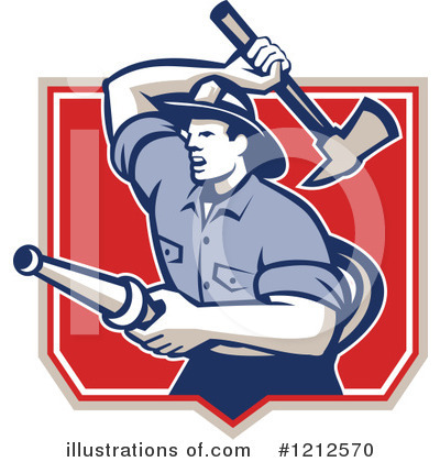 Royalty-Free (RF) Fireman Clipart Illustration by patrimonio - Stock Sample #1212570