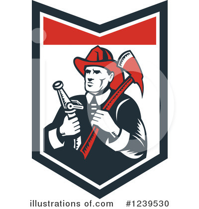 Royalty-Free (RF) Fireman Clipart Illustration by patrimonio - Stock Sample #1239530