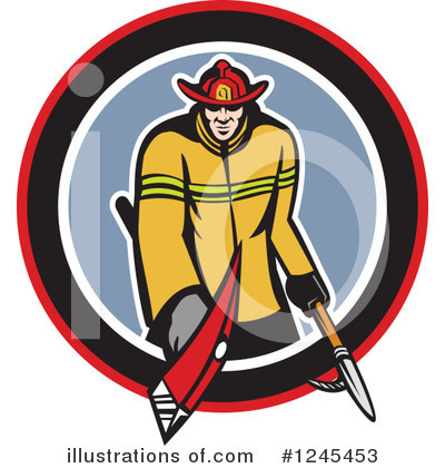 Royalty-Free (RF) Fireman Clipart Illustration by patrimonio - Stock Sample #1245453