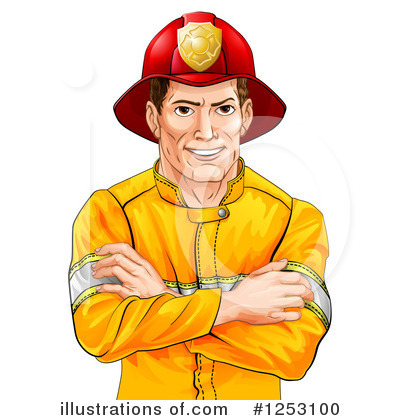 Fireman Clipart #1253100 by AtStockIllustration