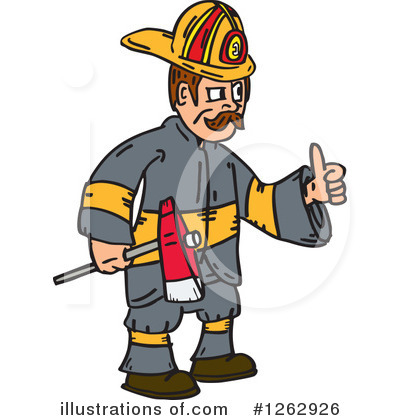 Royalty-Free (RF) Fireman Clipart Illustration by patrimonio - Stock Sample #1262926