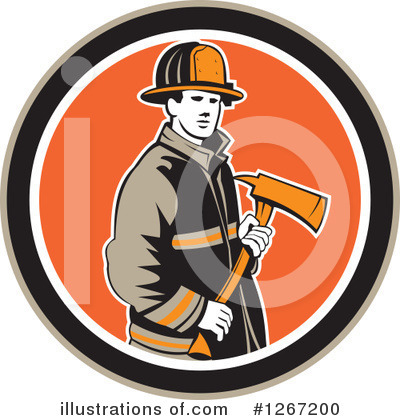 Royalty-Free (RF) Fireman Clipart Illustration by patrimonio - Stock Sample #1267200