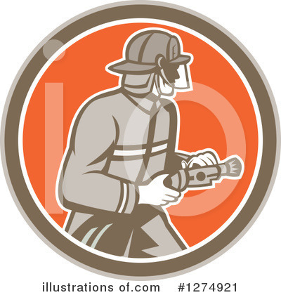 Royalty-Free (RF) Fireman Clipart Illustration by patrimonio - Stock Sample #1274921