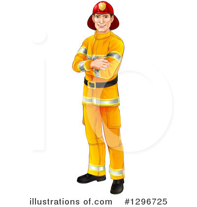 Fireman Clipart #1296725 by AtStockIllustration