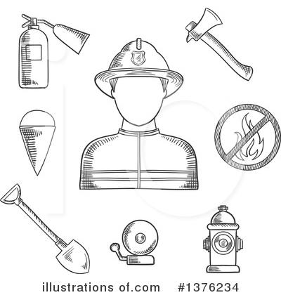 Royalty-Free (RF) Fireman Clipart Illustration by Vector Tradition SM - Stock Sample #1376234