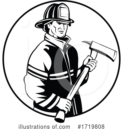 Royalty-Free (RF) Fireman Clipart Illustration by patrimonio - Stock Sample #1719808