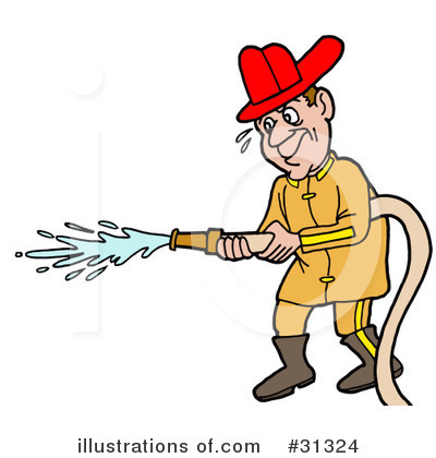 Royalty-Free (RF) Fireman Clipart Illustration by LaffToon - Stock Sample #31324