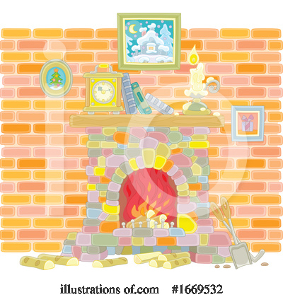 Royalty-Free (RF) Fireplace Clipart Illustration by Alex Bannykh - Stock Sample #1669532