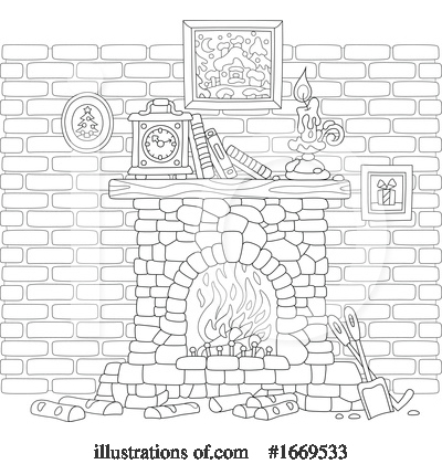 Royalty-Free (RF) Fireplace Clipart Illustration by Alex Bannykh - Stock Sample #1669533