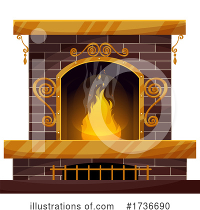 Royalty-Free (RF) Fireplace Clipart Illustration by Vector Tradition SM - Stock Sample #1736690