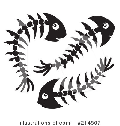 Royalty-Free (RF) Fish Bone Clipart Illustration by visekart - Stock Sample #214507