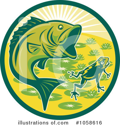 Royalty-Free (RF) Fish Clipart Illustration by patrimonio - Stock Sample #1058616