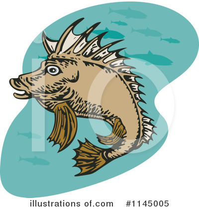 Royalty-Free (RF) Fish Clipart Illustration by patrimonio - Stock Sample #1145005