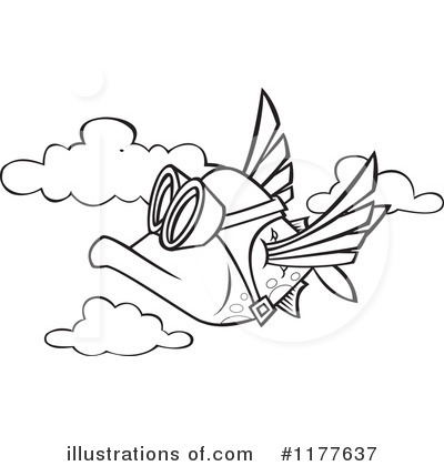 Flying Fish Clipart #1177637 by toonaday