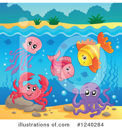 Royalty-Free (RF) Fish Clipart Illustration by visekart - Stock Sample #1240284