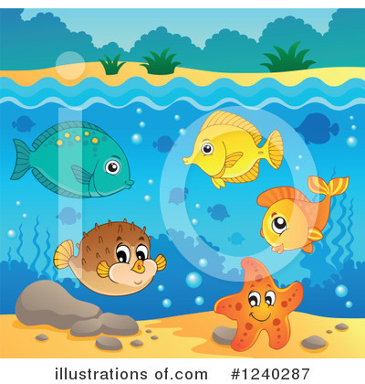 Royalty-Free (RF) Fish Clipart Illustration by visekart - Stock Sample #1240287