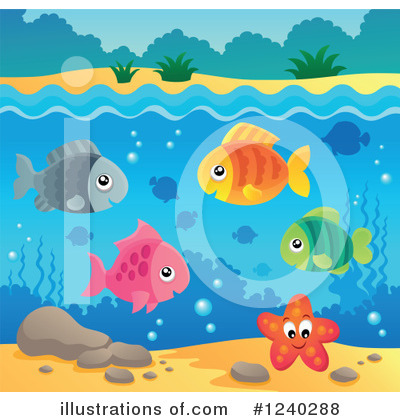 Royalty-Free (RF) Fish Clipart Illustration by visekart - Stock Sample #1240288