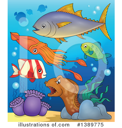 Royalty-Free (RF) Fish Clipart Illustration by visekart - Stock Sample #1389775