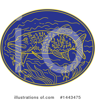 Royalty-Free (RF) Fish Clipart Illustration by patrimonio - Stock Sample #1443475