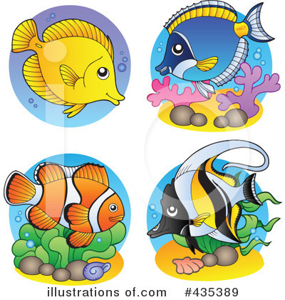 Royalty-Free (RF) Fish Clipart Illustration by visekart - Stock Sample #435389