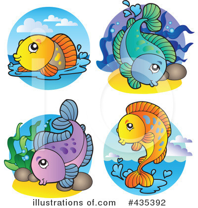 Royalty-Free (RF) Fish Clipart Illustration by visekart - Stock Sample #435392