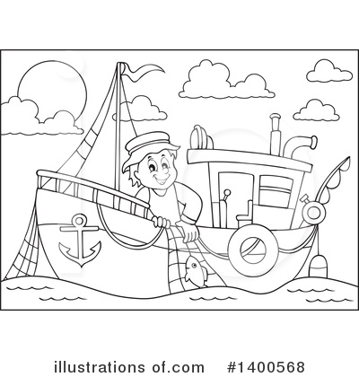 Royalty-Free (RF) Fisherman Clipart Illustration by visekart - Stock Sample #1400568
