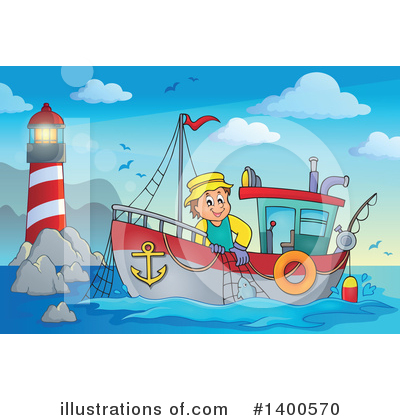 Royalty-Free (RF) Fisherman Clipart Illustration by visekart - Stock Sample #1400570