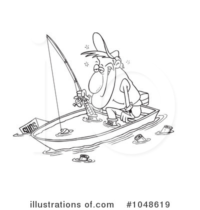 Royalty-Free (RF) Fishing Clipart Illustration by toonaday - Stock Sample #1048619