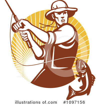 Fly Fishing Clipart #1097156 by patrimonio