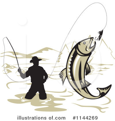 Fly Fishing Clipart #1144269 by patrimonio