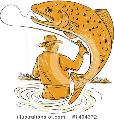 Royalty-Free (RF) Fishing Clipart Illustration by patrimonio - Stock Sample #1494372