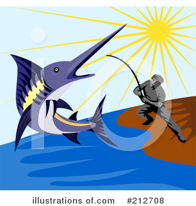 Royalty-Free (RF) Fishing Clipart Illustration by patrimonio - Stock Sample #212708