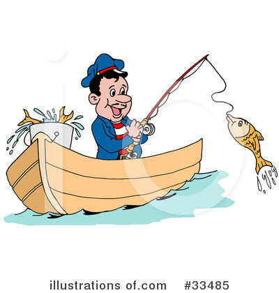 Royalty-Free (RF) Fishing Clipart Illustration by LaffToon - Stock Sample #33485