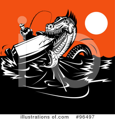 Royalty-Free (RF) Fishing Clipart Illustration by patrimonio - Stock Sample #96497